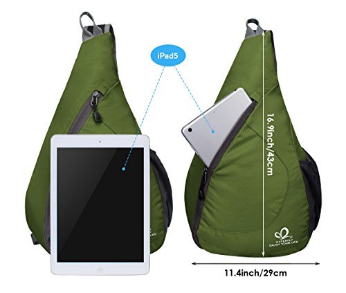 色グリーン WATERFLY(ウォーターフライ) ワンショルダーバッグ 斜めがけバッグ ボディバッグ 軽量 折り畳み 大容量 メン_3