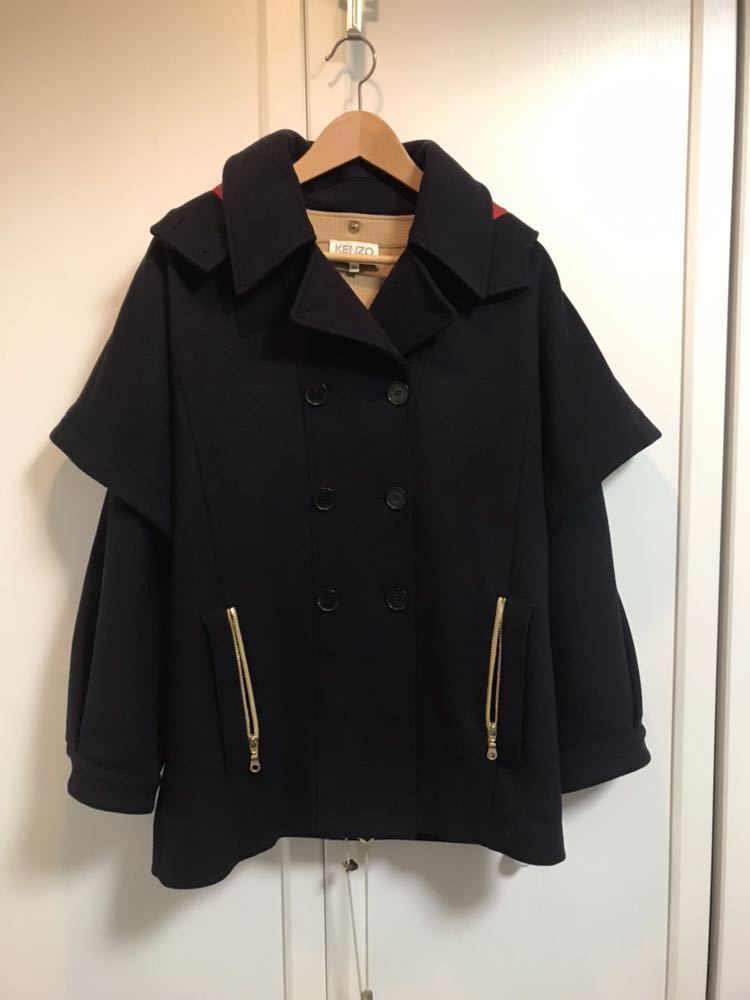 kenzo ネイビー Pコート 36 干場別注モデルOptima16.5 Merino Jersey