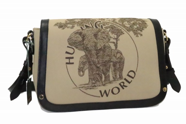 ☆未使用☆HUNTING WORLD ハンティングワールド キャンバスショルダーバッグ 鞄