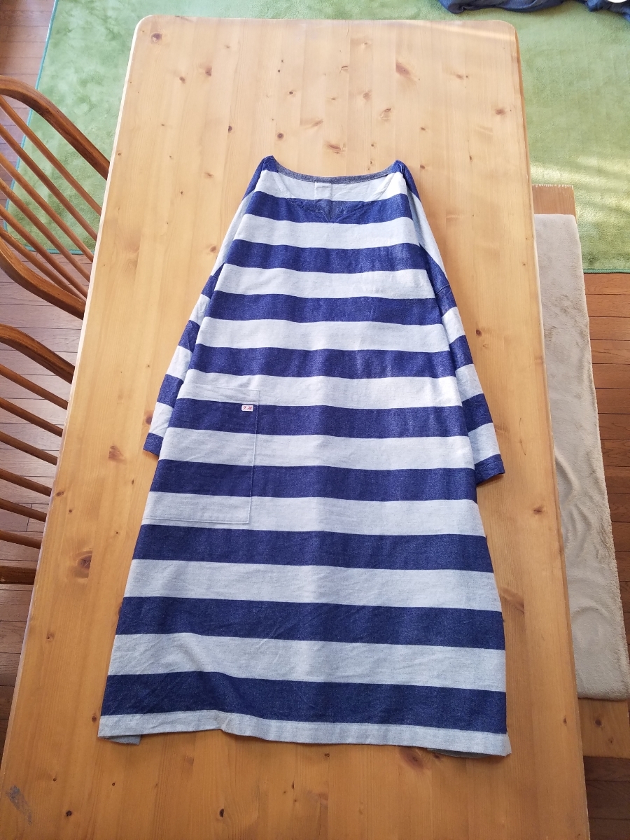 ハンドメイド::ボーダーデニムop 犬服 No.197 トリコロールボーダー