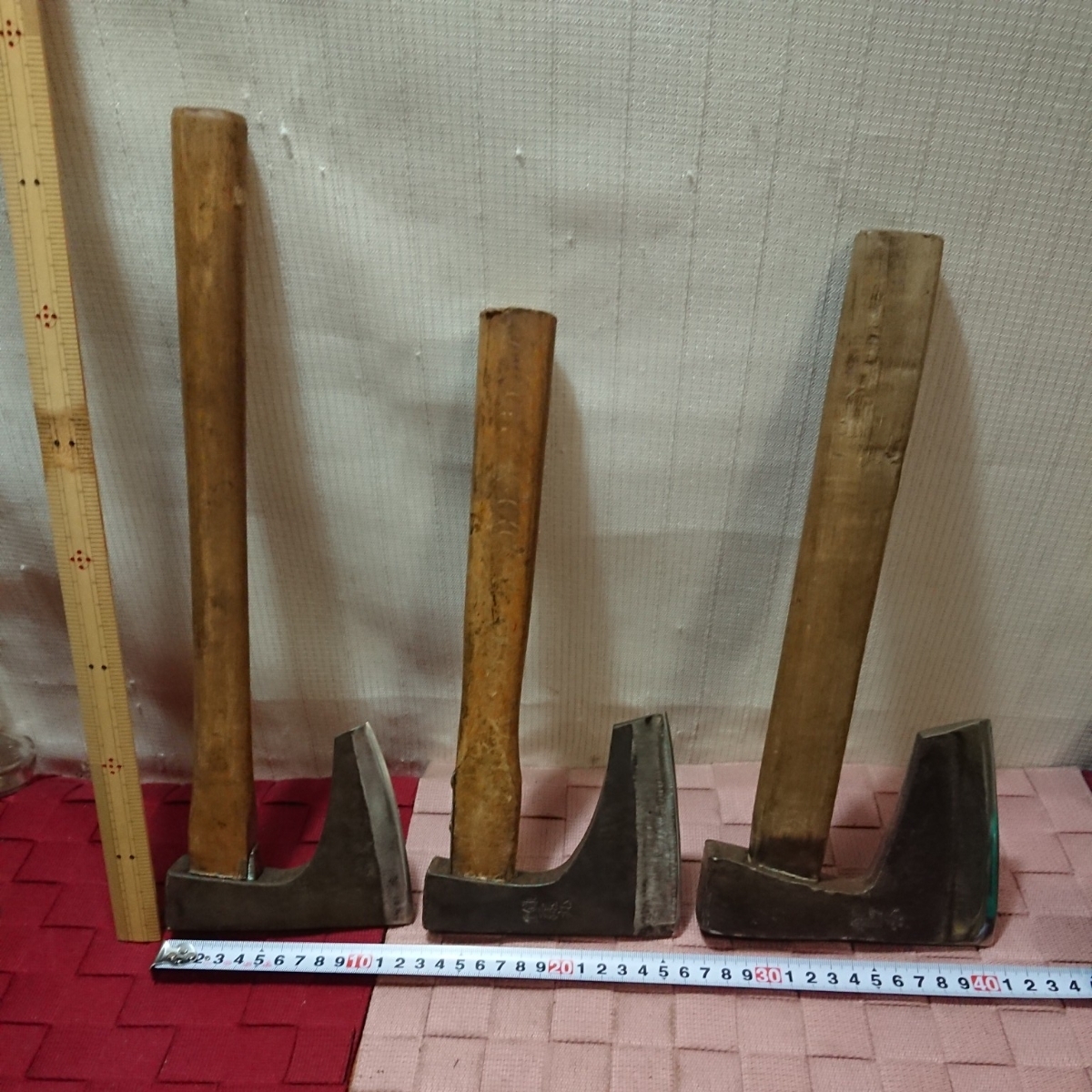 斧】昭和レトロ 古オノ 3品セット 山師 アウトドア 薪割り 大工