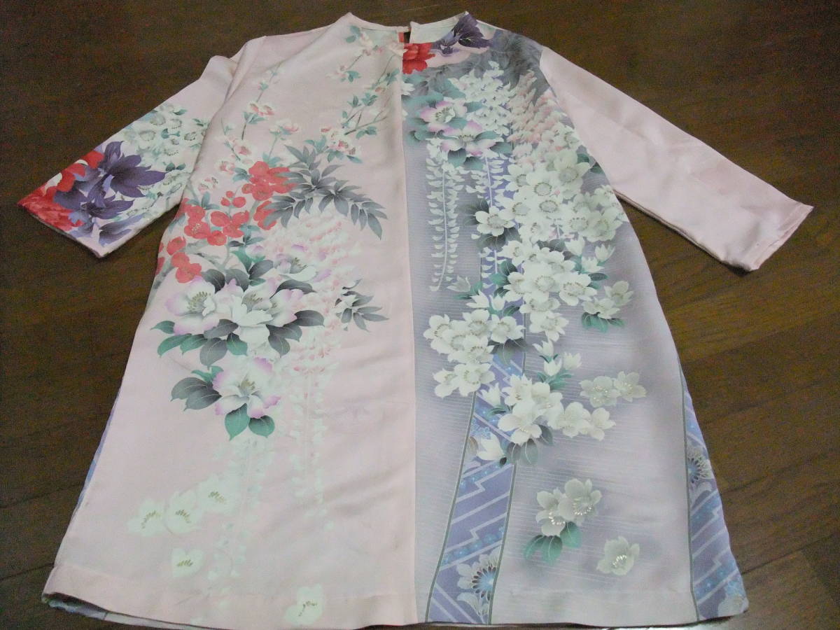 着物リメイク 正絹 振袖 ワンピース ドレス | ハンドメイド 着物 
