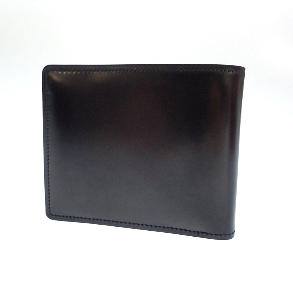 極美品◆COCOMEISTER ココマイスター 二つ折り財布 コードバン 黒 メンズ