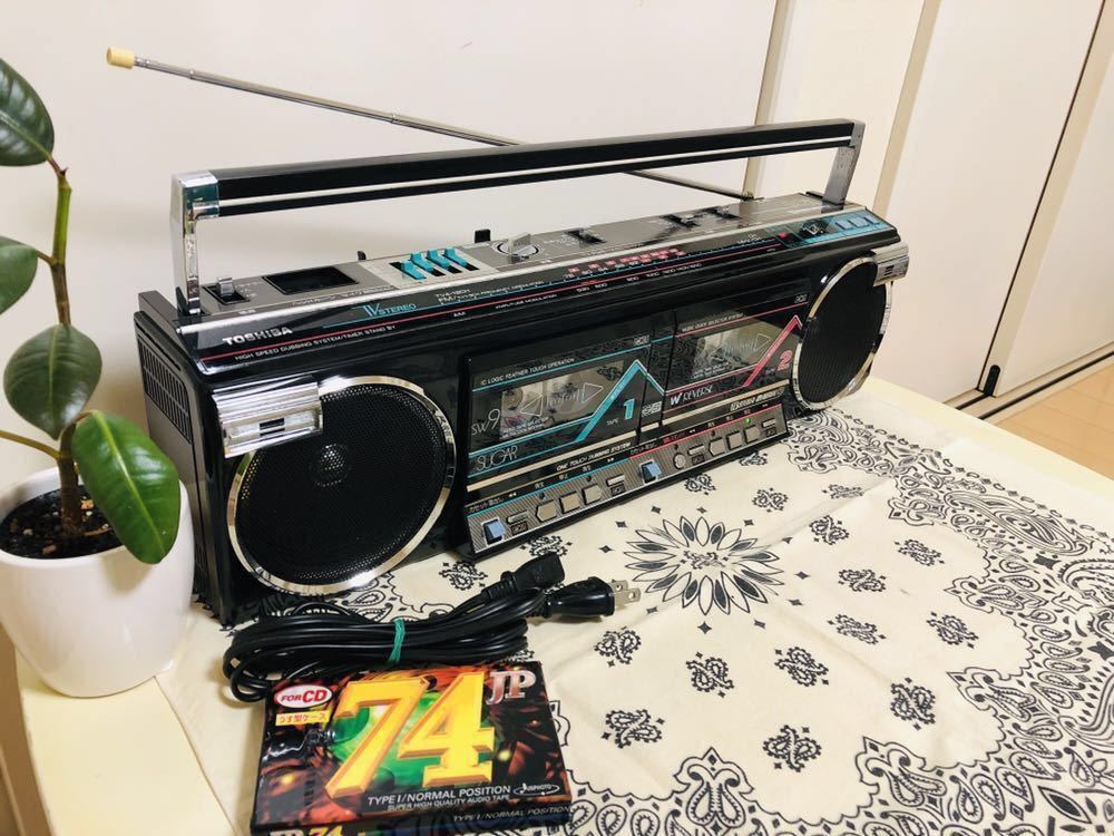 東芝SUGAR RT-SW9中古美品 人気の黒！Wでリバース機、高音質 整備済