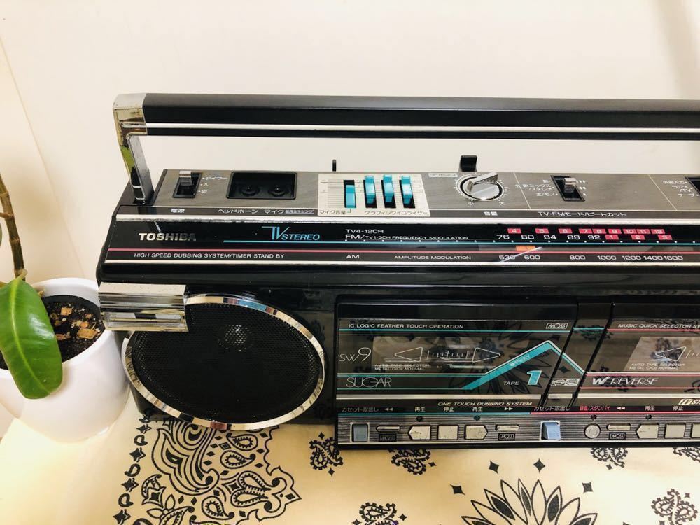 東芝SUGAR RT-SW9中古美品 人気の黒！Wでリバース機、高音質 整備済
