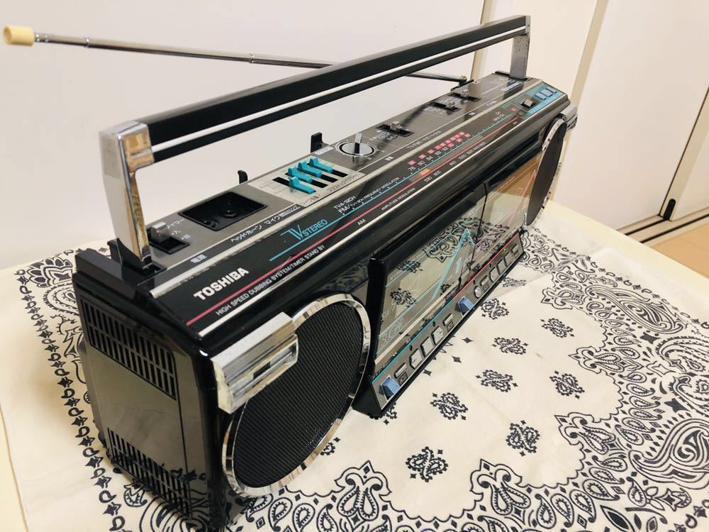 東芝SUGAR RT-SW9中古美品 人気の黒！Wでリバース機、高音質 整備済