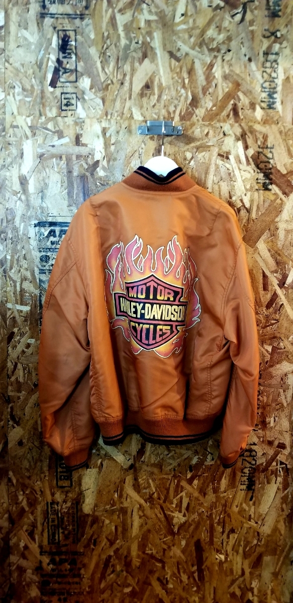 HARLEY DAVIDSON ハーレーダビッドソン ファイヤーモチーフ MA-1
