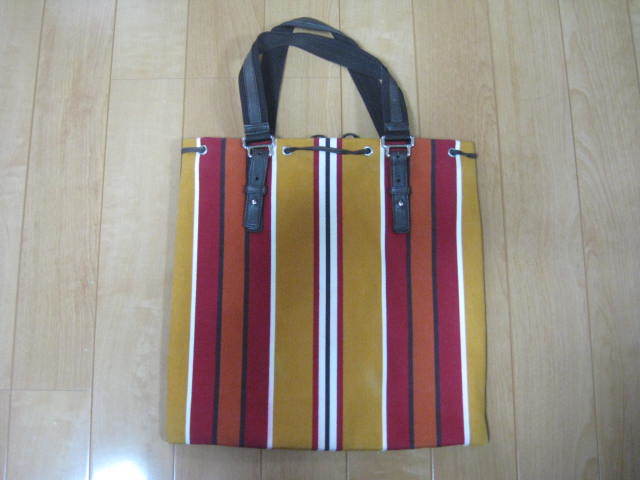 YSL////イヴ・サンローラン カハラ トート バッグ ストライプ 