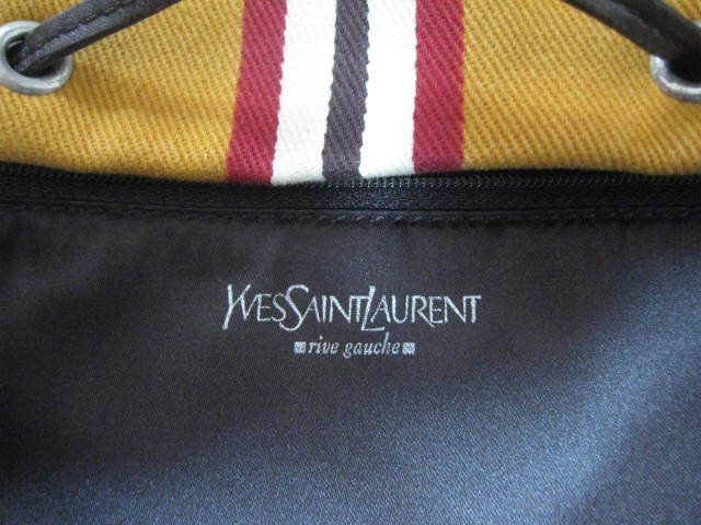 YSL////イヴ・サンローラン カハラ トート バッグ ストライプ 