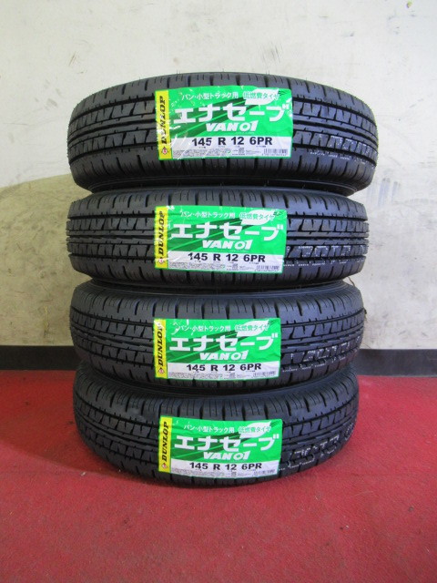 2019年製 新品タイヤ DUNLOP ENASAVE VAN01 ラジアル 145R12 6PRLT スズキ純正ホイール 4本セット