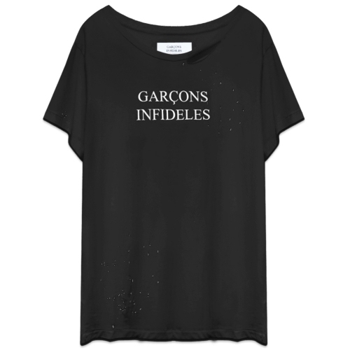 ☆新品未使用☆値下げ！GARCONS INFIDELES デストロイ加工 ロゴT 