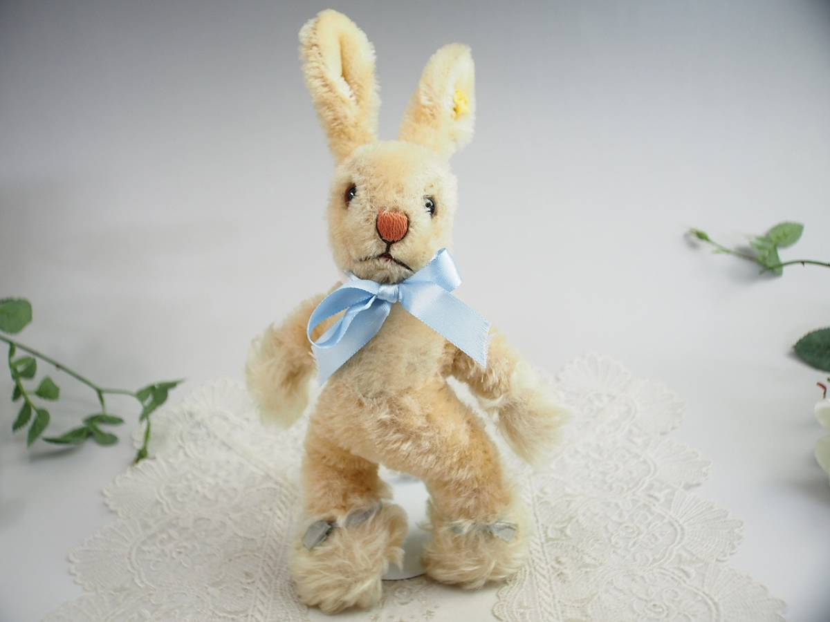 送料無料★シュタイフ★Baby Rabbit Sassy 22cm★ウサギのサッシー/兎/ラビット★ビンテージ★STEIFF★ 2点以上の同梱でサプライズ特典有り