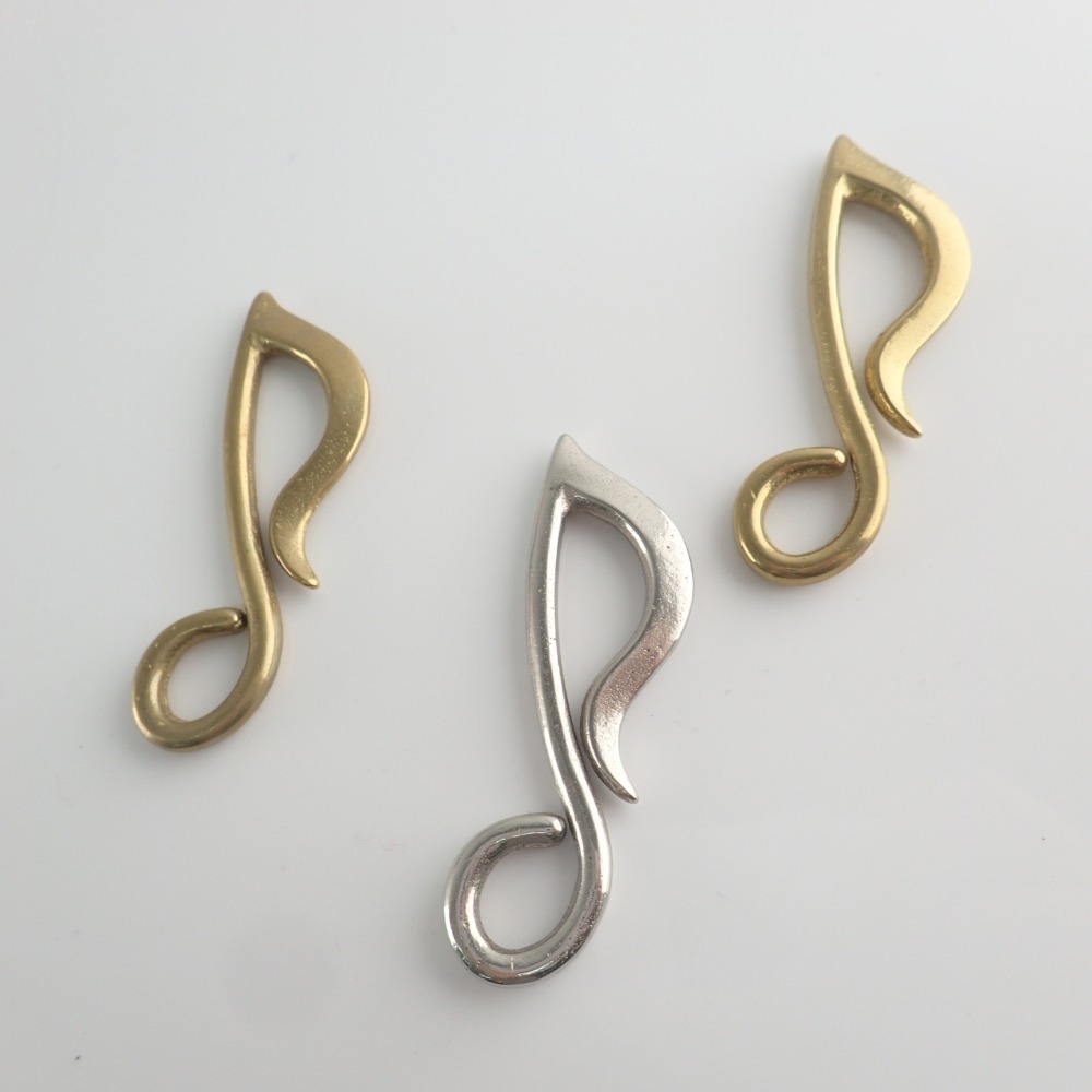 ◇ROARS ORIGINALロアーズオリジナル Classical Note Brass Keyholder ト音記号 キーホルダー 計3点 シルバー/ゴールド