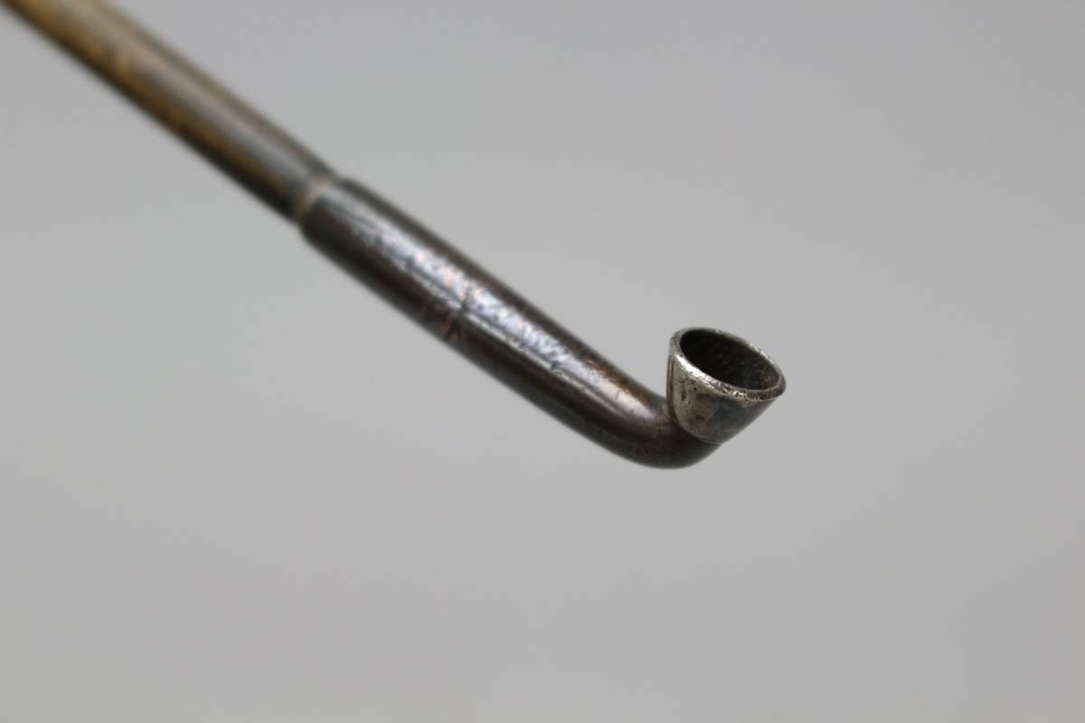 煙管 キセル パイプ 小柄 四分一 #50915 4056 時代喫煙具 彫金銀象嵌