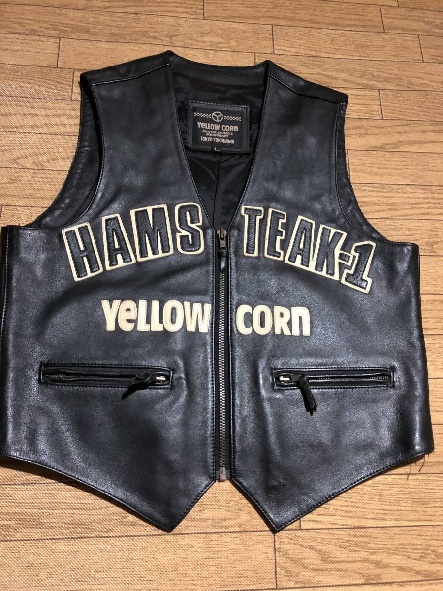 【希少】レザーベストLサイズYELLOW CORN イエローコーン　牛革 イエローコーン - YeLLOW YELLOW ベスト メルカリ CORN☆メンズM