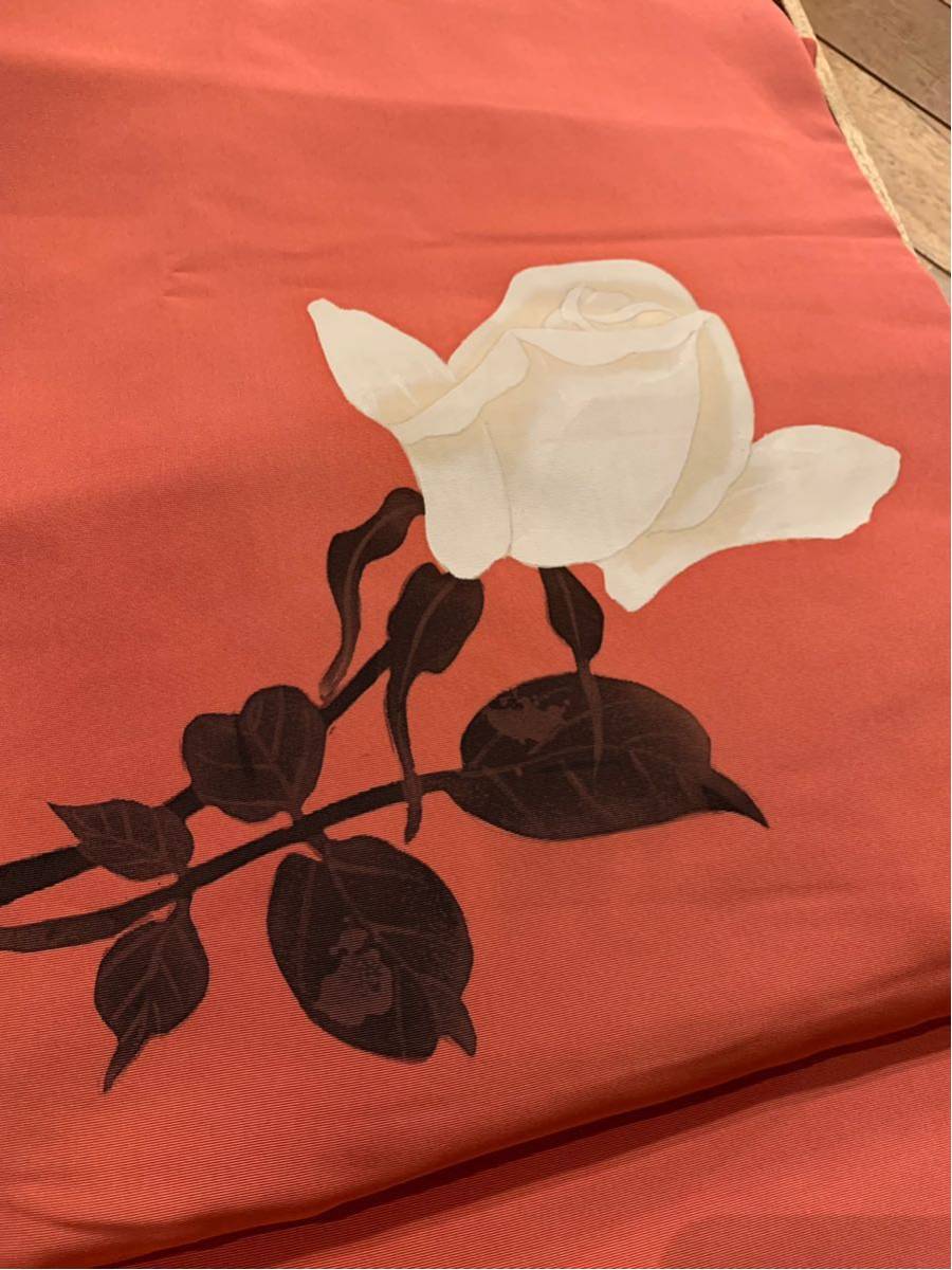 塩瀬正絹名古屋帯 染め絵付け 白薔薇バラの花が美しく可憐 名古屋 塩瀬正絹名古屋帯 染め絵付け 白薔薇バラの花が美しく可憐 名古屋