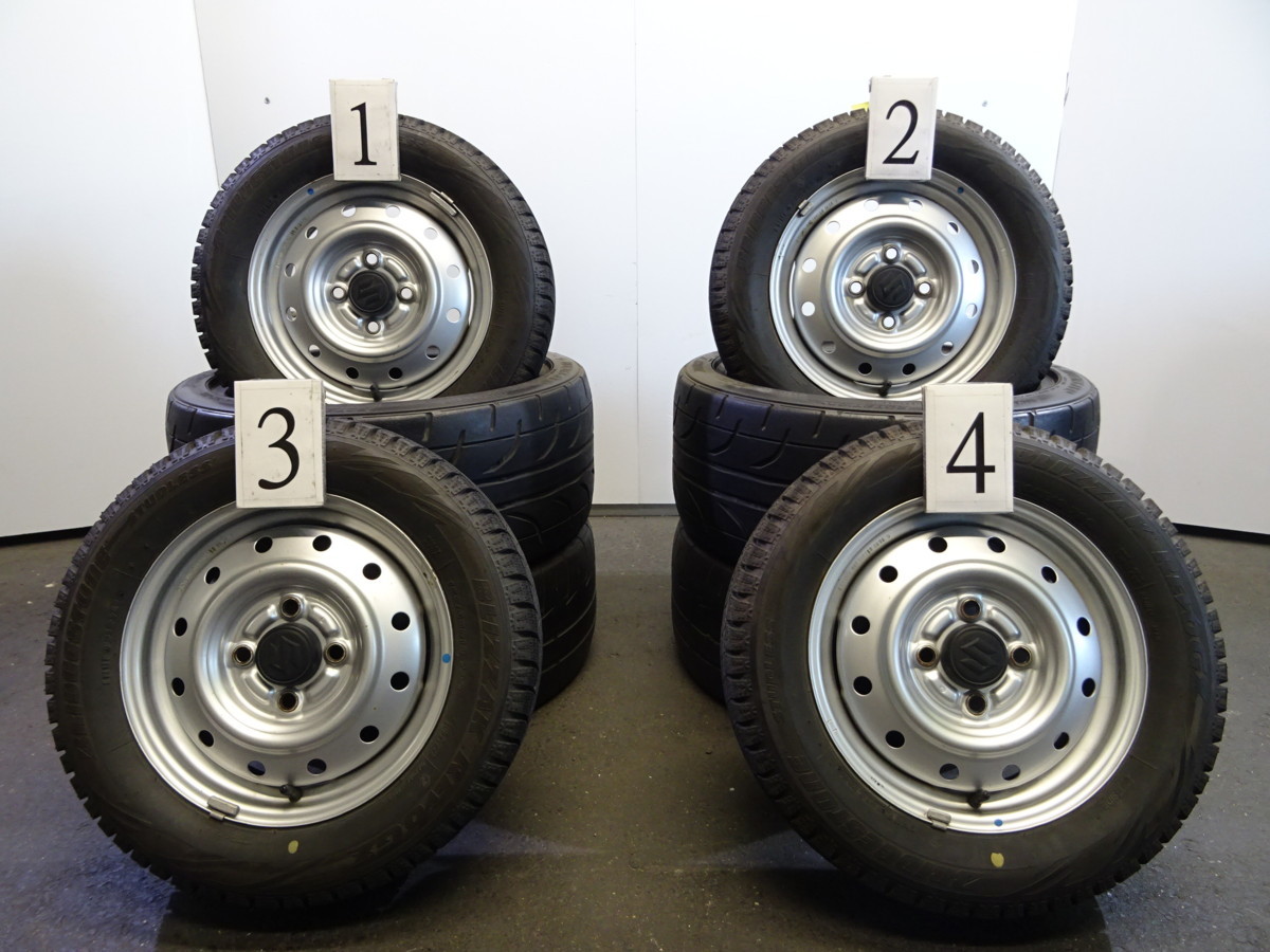 スズキ +45 純正 4穴 4本 0 13インチ スチール ホイール 13×4.00B PCD 