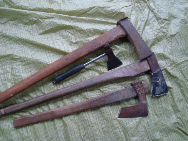 gj 古い斧 4丁まとめてセット 山師 鉞 薪大工道具 はつり?