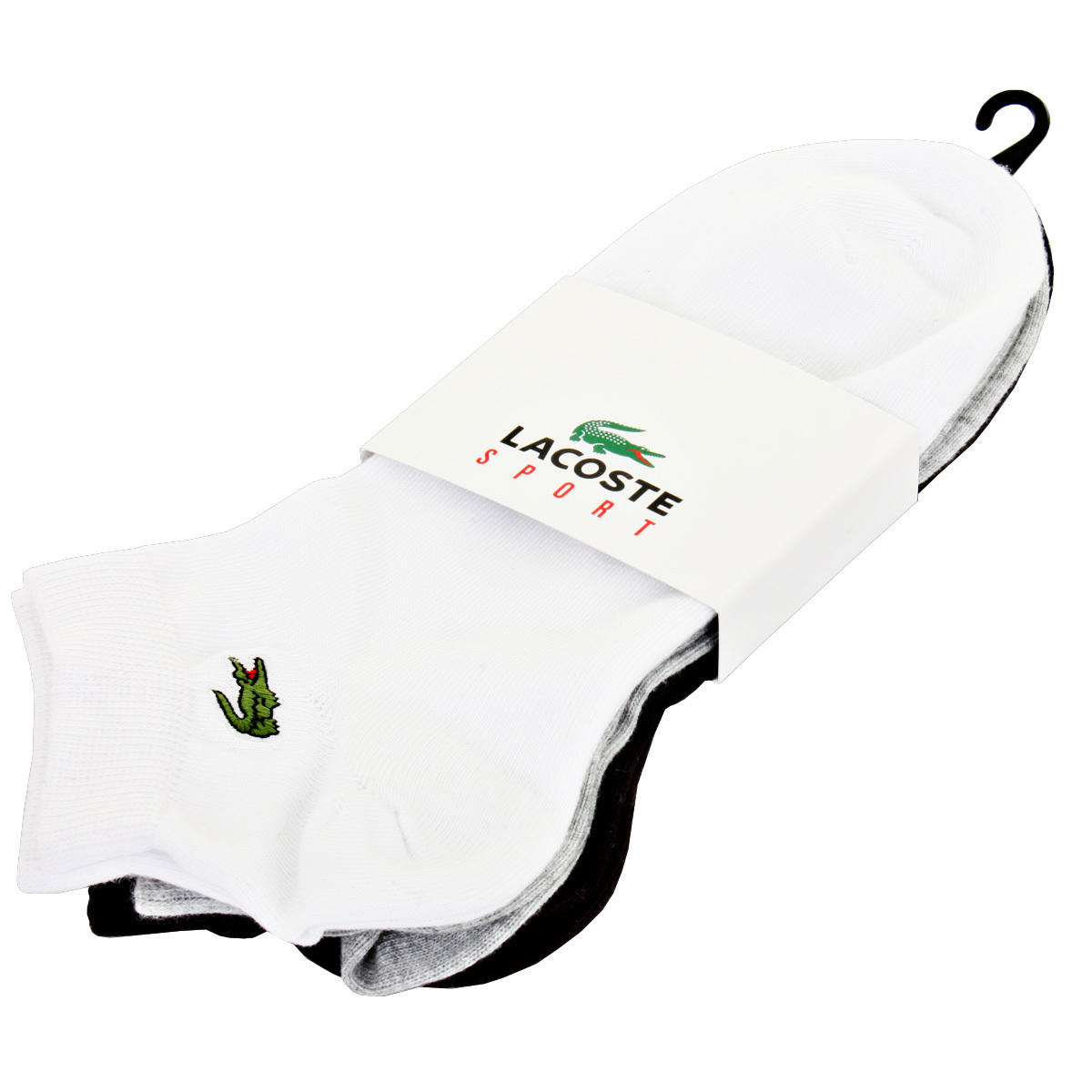 ラコステ Lacoste メンズ ソックス インナー 下着 3 Pack Jersey Ped Socks Black Black Black Massa Mx
