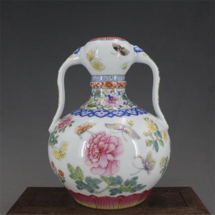 【低価，セール】 稀少 中国清国 乾隆 琺瑯彩蝶々花柄如意 花瓶 骨董品 置物 擺件 賞物 jy023(清)｜売買されたオークション情報、yahooの商品情報をアーカイブ公開 - オークファン 清