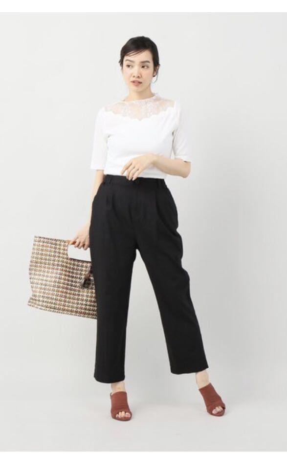 B.Ｃ STOCK☆今期物リネンタックテーパードパンツ/新品サイズフリー