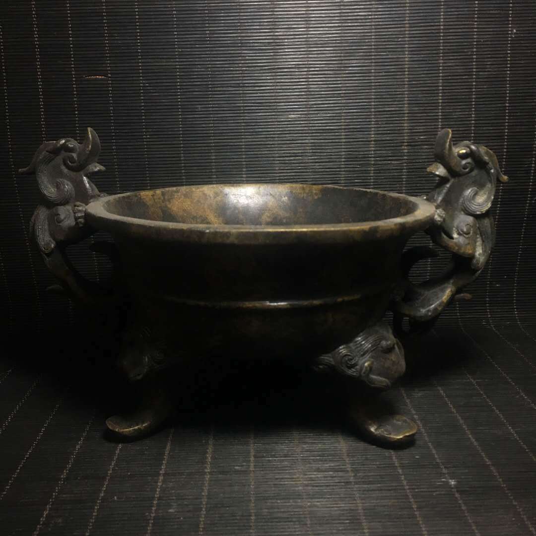 香炉 銅器 文房具 茶道具 重厚 極細工 工芸品 美術品置物 仏事