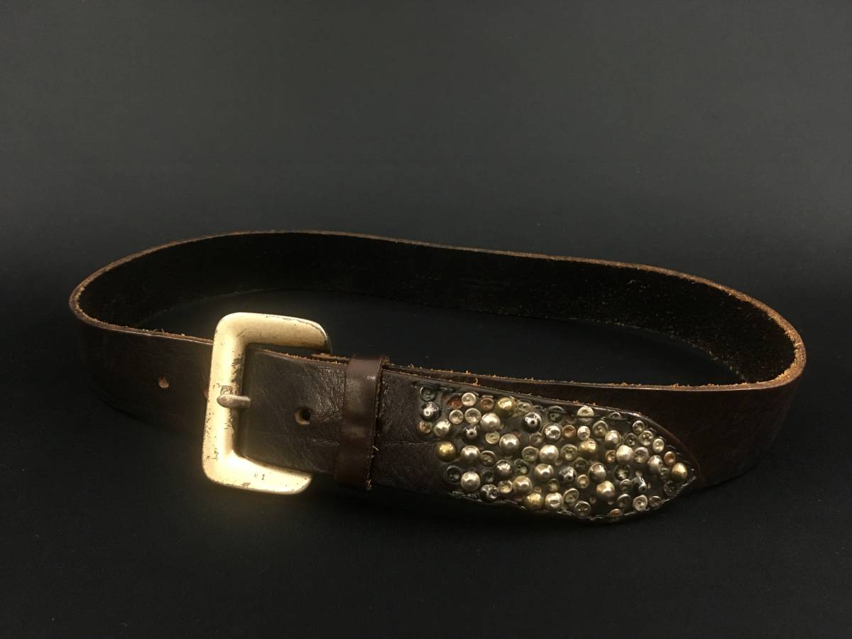 ORCIANI オルチアーニ イタリアンカーフスタッズベルト サイズ85 30～32～34インチ 4232 made in italy genuine leather
