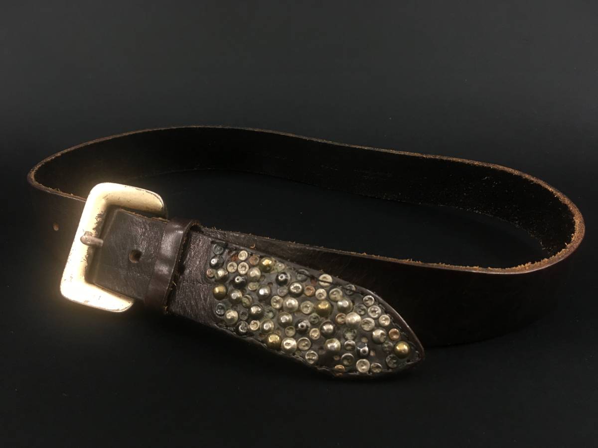 ORCIANI オルチアーニ イタリアンカーフスタッズベルト サイズ85 30～32～34インチ 4232 made in italy genuine leather