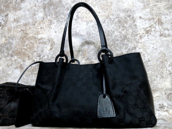 □GUCCI グッチ□メンズ□GGキャンバス カーフ レザー 本革□トート