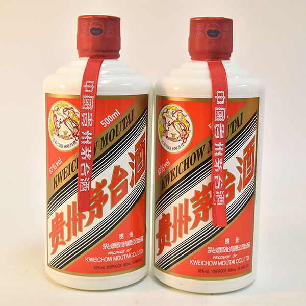 ◆◆【古酒】2本セット マオタイ酒 貴州茅台酒 500ml 53％ お酒 未開栓 oi◆◆ 500ml 貴州茅台酒 マオタイ酒 箱 酒 貴州茅台