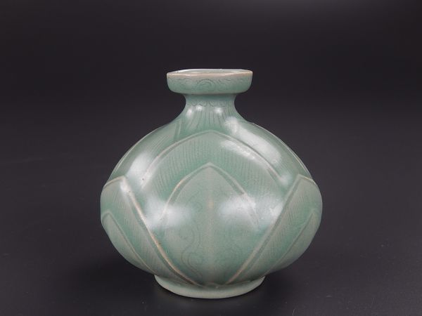 古美術 時代物 朝鮮古陶磁器 高麗青磁 極上品 初だし品 盃 白黒象嵌
