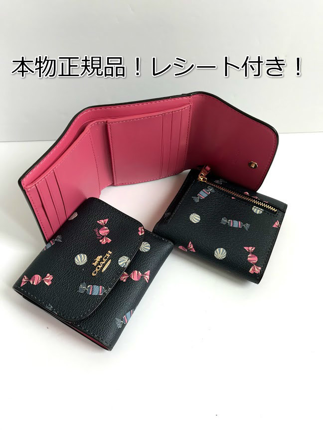 本物正規品★COACH SMALL WALLET WITH SCATTERED CANDY PRINT F73479*キャンディー