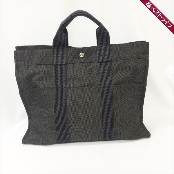 HERMES エルメス エールライントートバッグキャンバス地美品鍵付き 