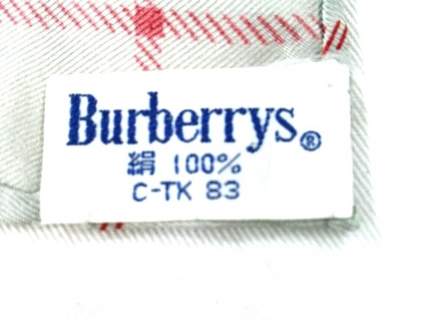バーバリーズ Burberry's アイボリー×グレー×マルチ チェック柄/クマ 美品 スカーフ