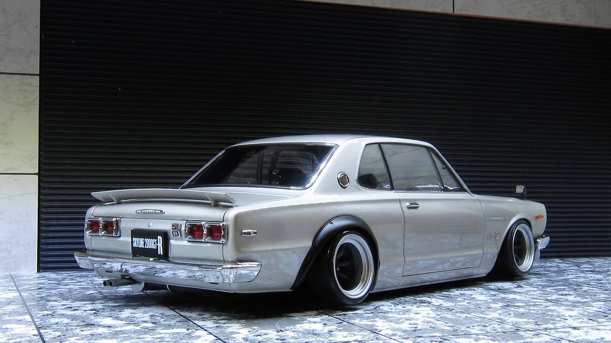 初期物 Aa 1/18 ハコスカ GT-R 銀 カスタム ワタナベ KPGC10 GTR HS30