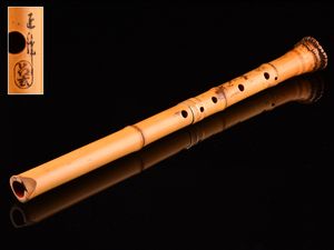 流】時代和楽器 在銘 銀唄口銀巻継尺八 CJ596 尺