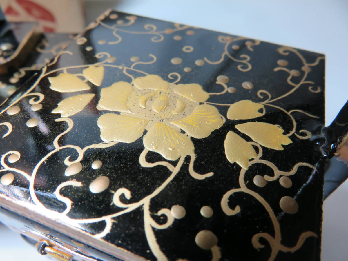 ●木製●雛道具●大型対鏡・針箱●ひな人形●盛上・蒔絵●漆器●昭和_7