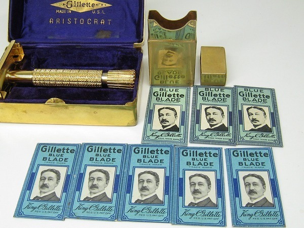 ジレット Gillette アリストクラット 両刃カミソリ ケース付