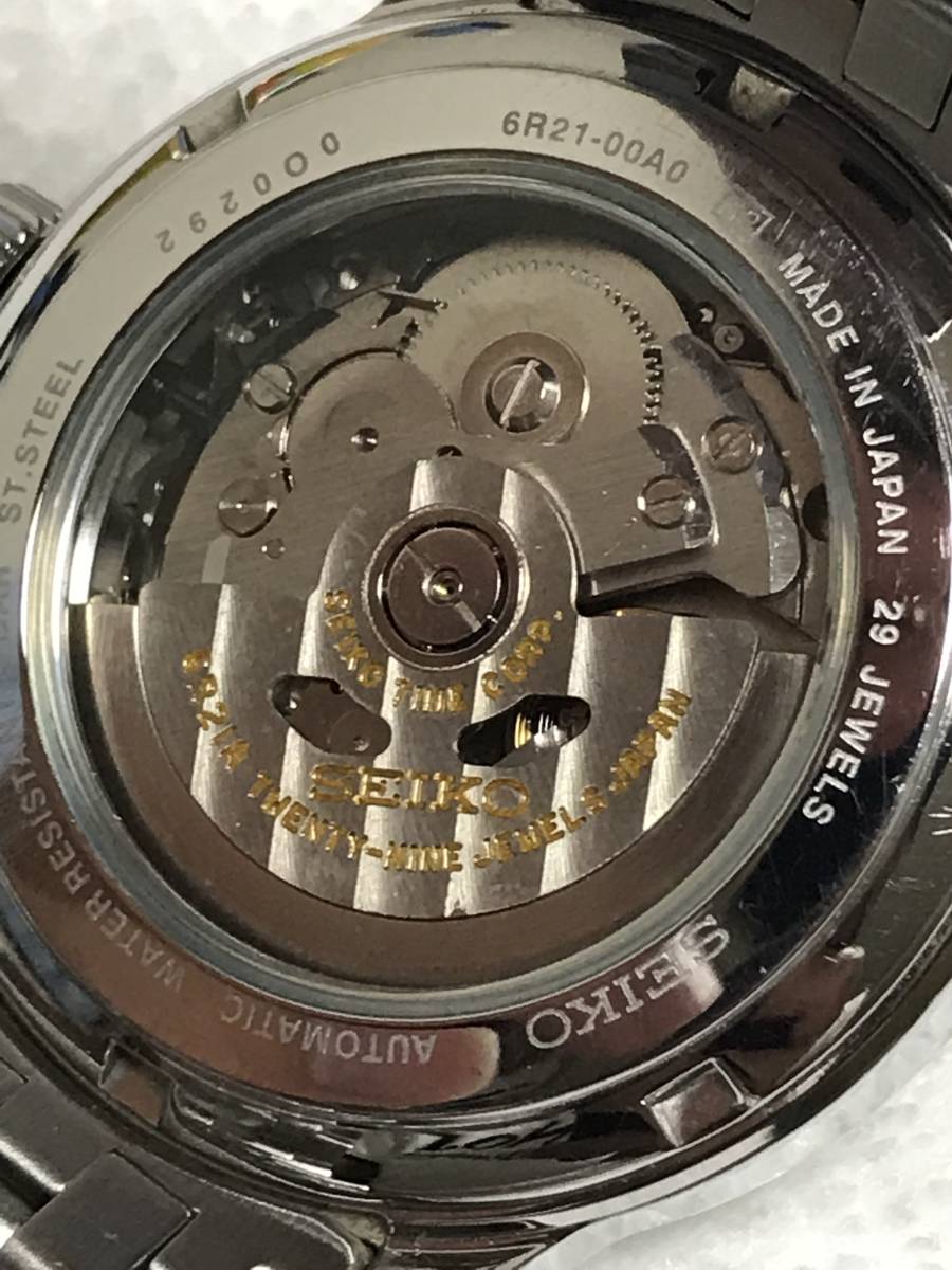 メカニカル デイデイト セイコー パワーリザーブ SEIKO 裏スケ 良品 