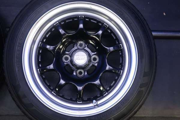 ローダウン軽自動車に！ 14インチ◆　 SPRINTHART/スプリントハート 6.0J+40 100-4穴 / 155/65R14 ハンコック SE11 夏タイヤ4本SET サマー