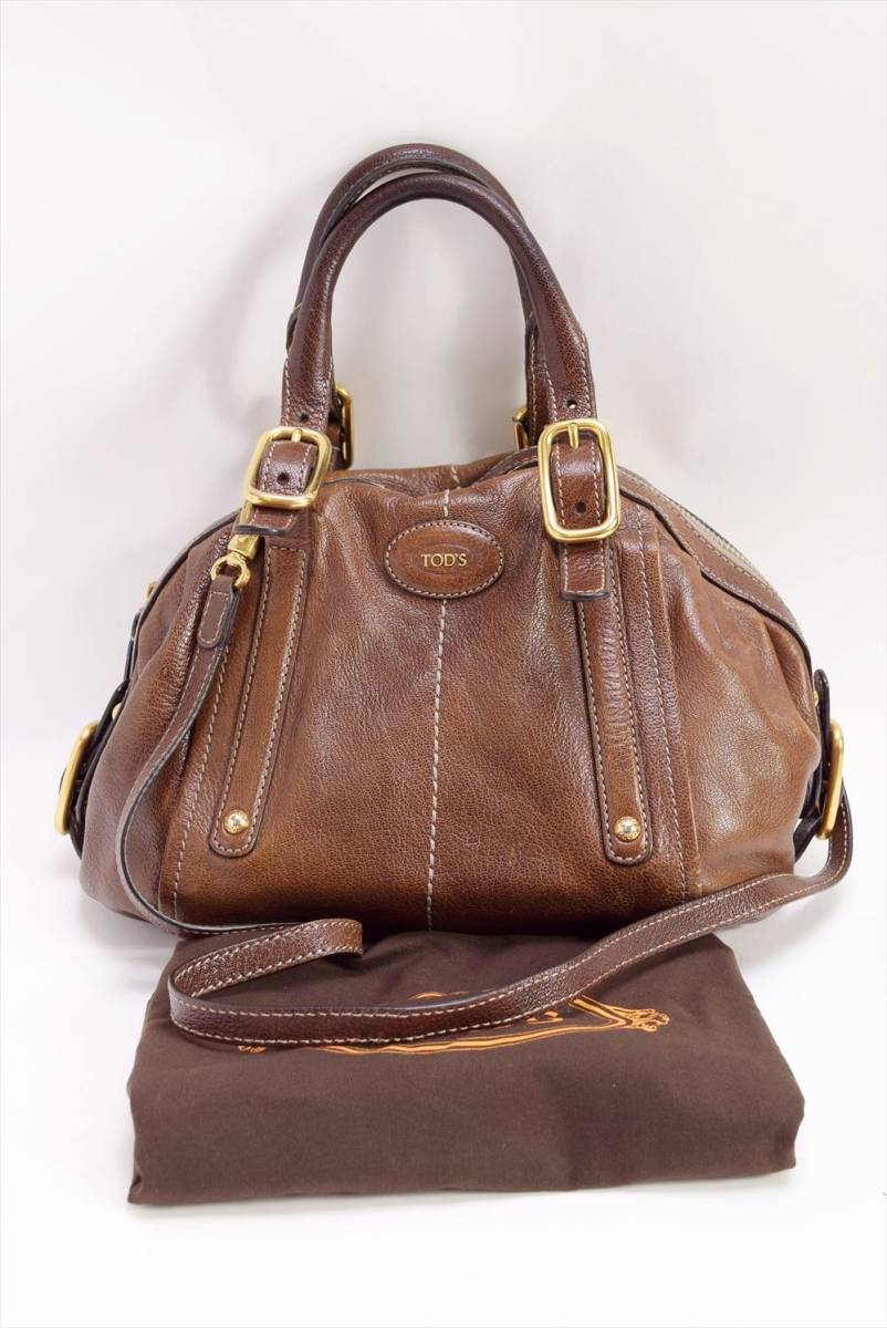 トッズ ハンドバック ブラウン系 2WAY ショルダーバッグ ショルダー 