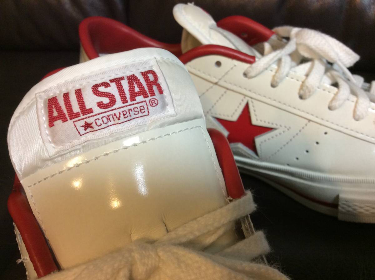 CONVERSE ONE STAR コンバース ワンスター 白x赤 レザー US9 /27.5cm 