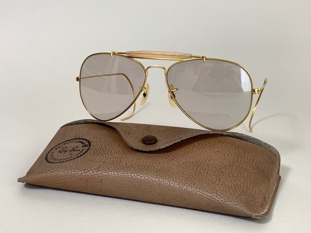 調光レンズ★B&L RAY-BANボシュロムレイバン クラシックメタル GOLDゴールド/C-BROWN 58mm アビエーターVINTAGEサングラスUSA製 ナワテ