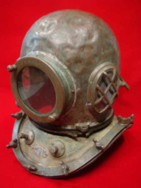④TOA アンティーク ① 潜水帽/潜水ヘルメット 東亜潜水機(株) 17Kg