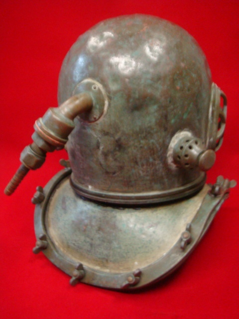 ④TOA アンティーク ① 潜水帽/潜水ヘルメット 東亜潜水機(株) 17Kg
