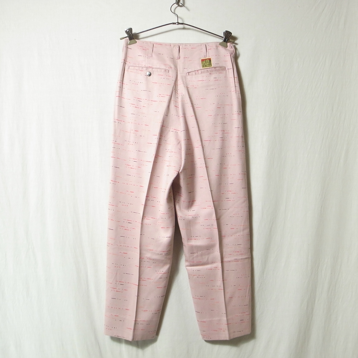 PINK DRAGON ピンクドラゴン ワンタック レーヨン パンツ S ピンク