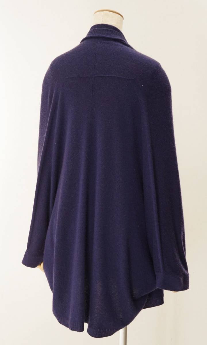 F8034□ダーマコレクション*シルク×カシミヤ*ドルマンスリーブ*ロング*ニットカーディガン*トッパーカーディガン*パープル系*サイズM