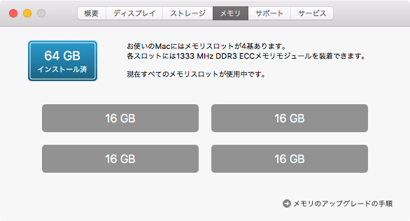 64GB 16GB DDR3 : Apple 合計 MacPro用メモリー MacPro用メモリ 64GB