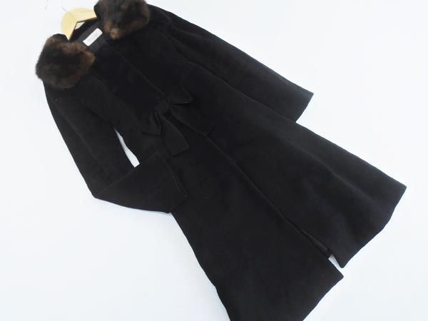 デビュードフィオレ レッセパッセ ミンクファー リボン コート size36 
