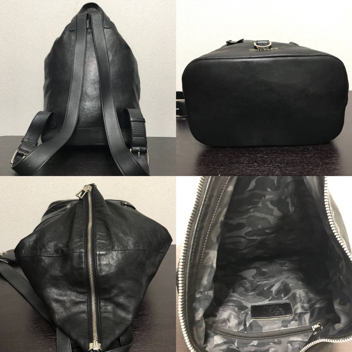 JIMMY CHOO ジミーチュウ バックパック ブラック レザーバックパック 